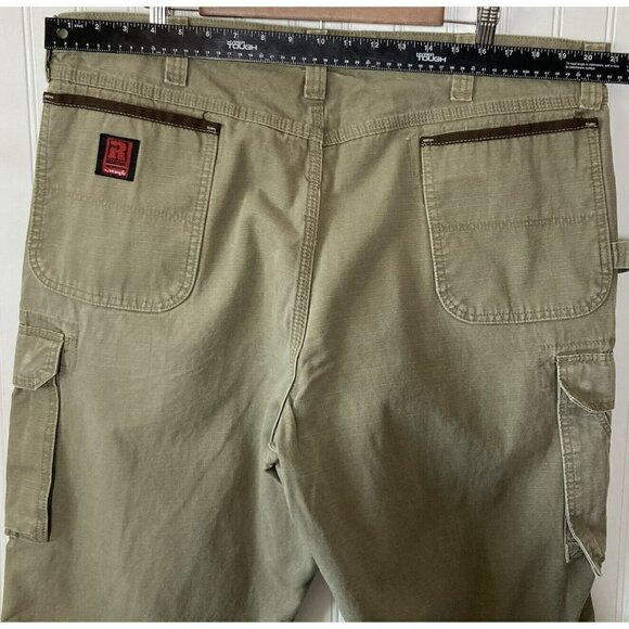 Riggs Workwear by Wrangler Mens Rip Stop 100% Cotton Cargo Pocket Pants-42x32 - Picture 10 of 15